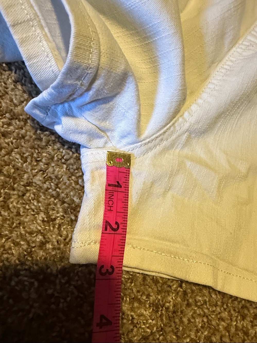 White denim maternity shorts w/lace accents (XL) - Picture 5 of 8
